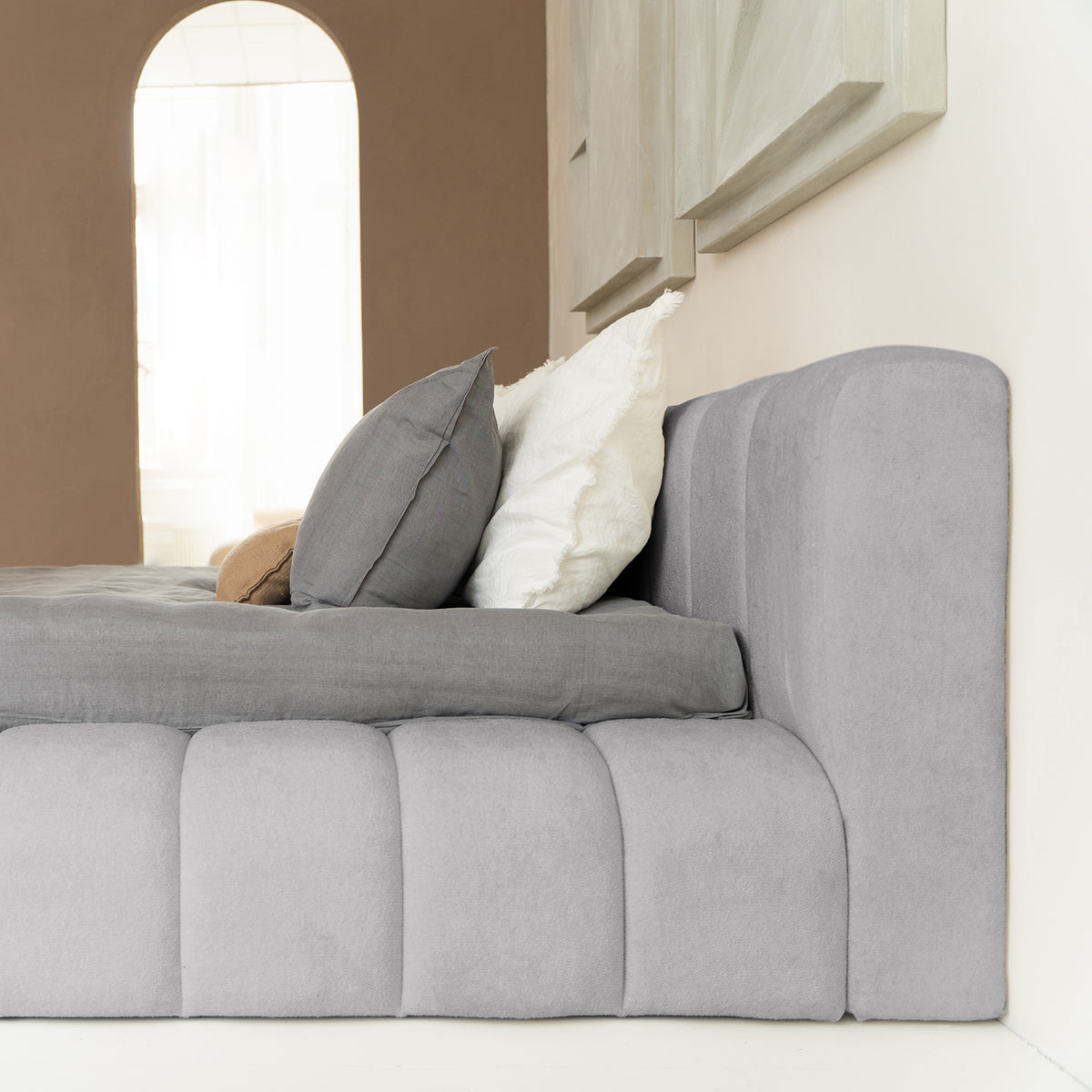 Sitheim-Europe upholstered bed Adore design bed incl. hybrid pocket mattresses 26 cm (1x bed frame, 2x slatted frames, 1x mattress)
