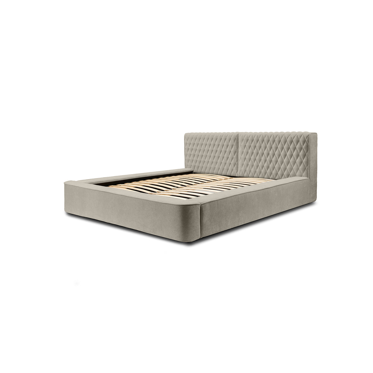 Designer Polsterbett Azzuro mit Stauraum