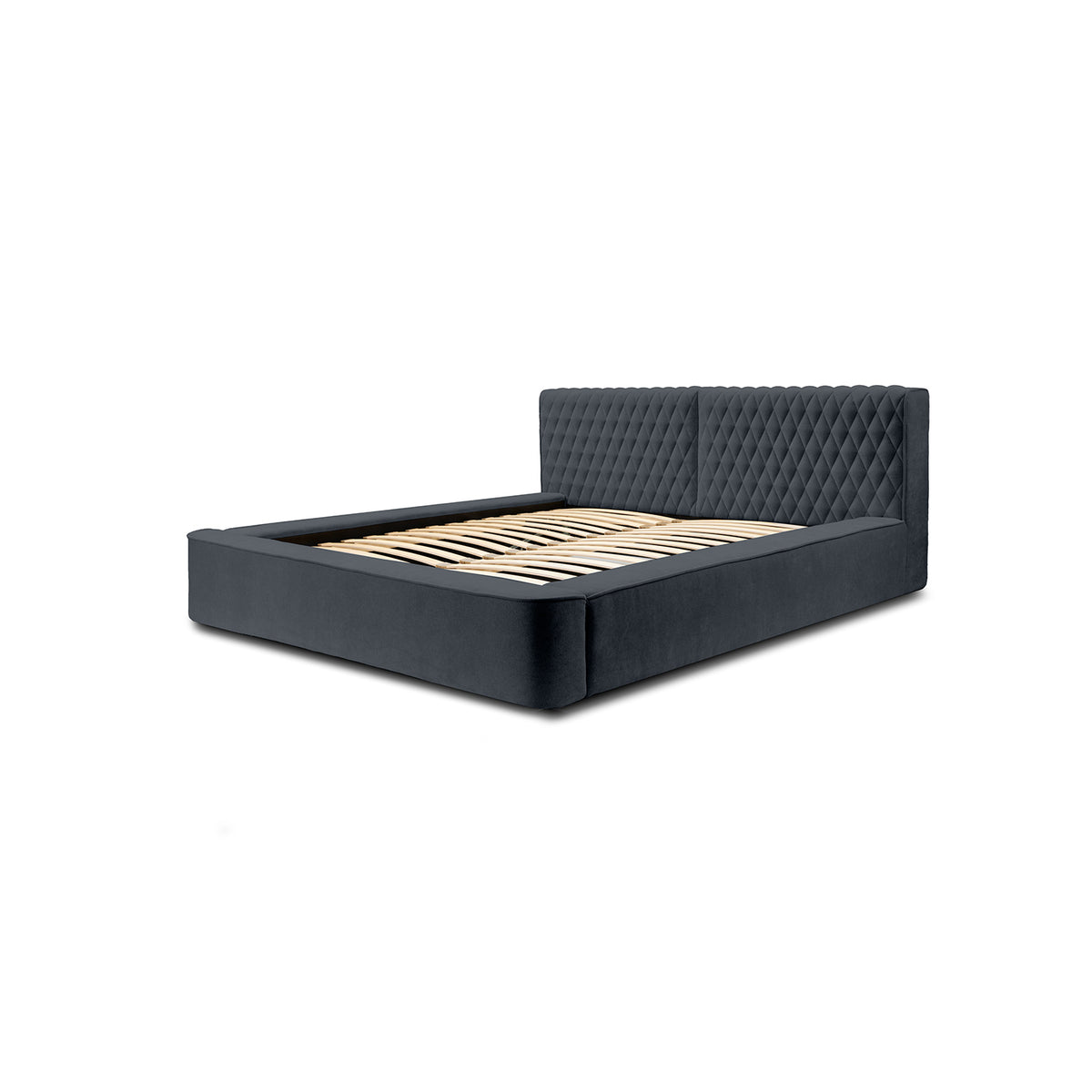 Designer Polsterbett Azzuro mit Stauraum