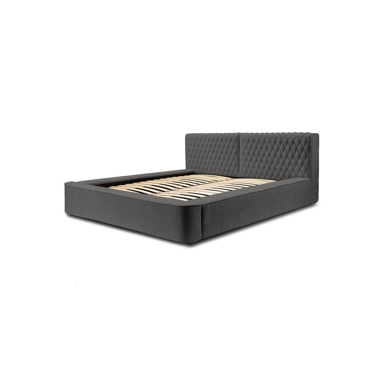 Designer Polsterbett Azzuro mit Stauraum