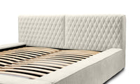 Designer Polsterbett Azzuro mit Stauraum