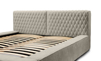 Designer Polsterbett Azzuro mit Stauraum