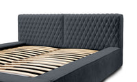 Designer Polsterbett Azzuro mit Stauraum