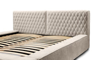 Designer Polsterbett Azzuro mit Stauraum