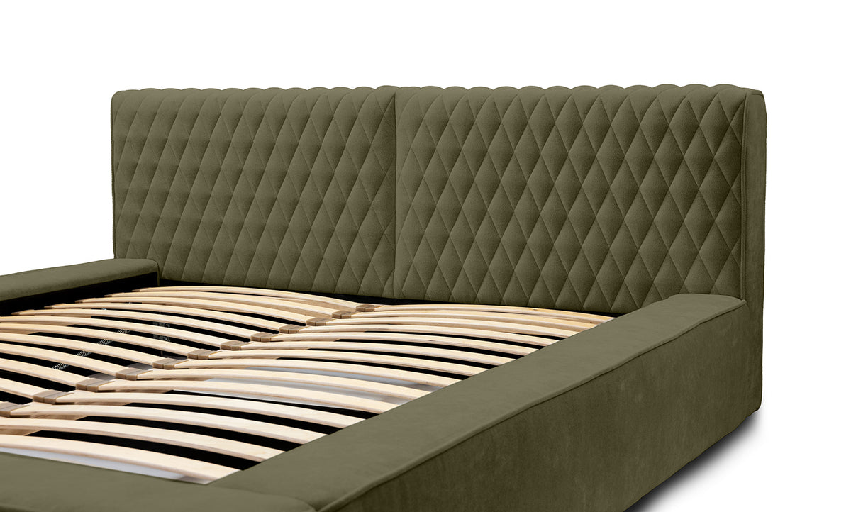 Designer Polsterbett Azzuro mit Stauraum