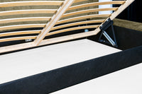 Designer Polsterbett Fatima mit Stauraum