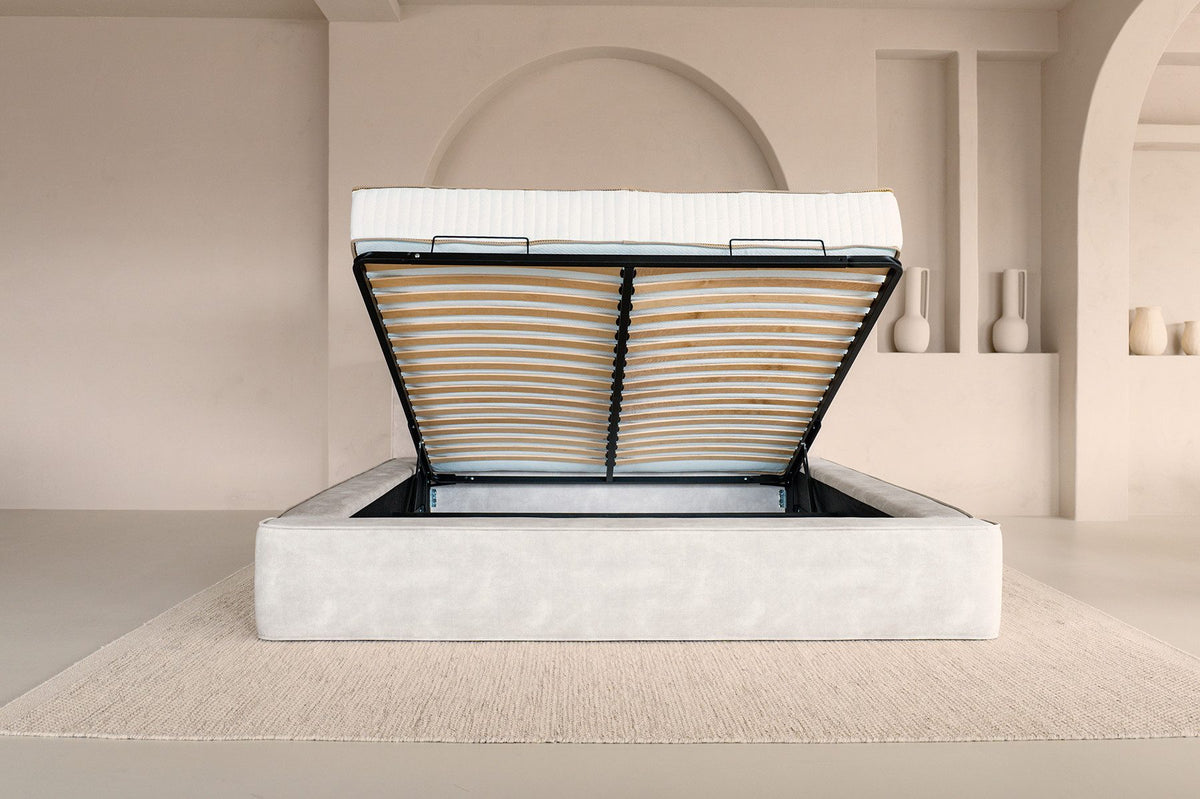 Sitheim Polsterbett Adore Element Pearl Beige, Integrierter Staulattenrost, aufbewarung box