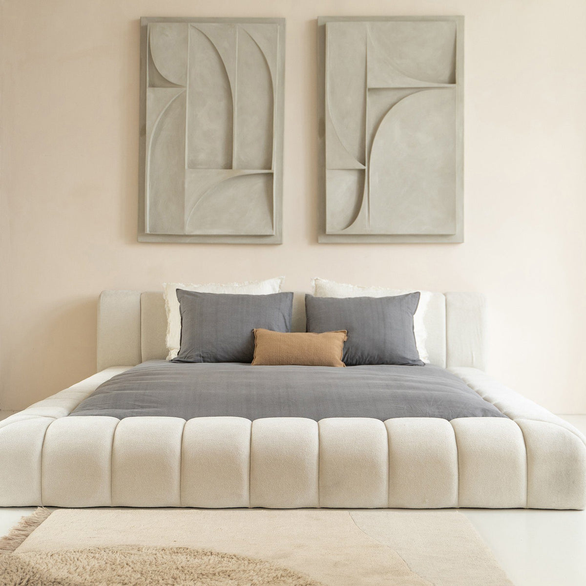 Sitheim-Europe upholstered bed Adore design bed incl. hybrid pocket mattresses 26 cm (1x bed frame, 2x slatted frames, 1x mattress)