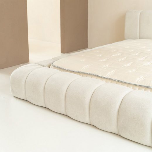 Sitheim-Europe upholstered bed Adore design bed incl. hybrid pocket mattresses 26 cm (1x bed frame, 2x slatted frames, 1x mattress)
