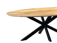 Esstisch Oval Massivholz Natur 160 cm bis 240 cm länge 3cm Platte