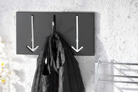 ARROW Moderne Design Wandgarderobe 30cm schwarz mit 3 Haken