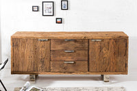 BARRACUDA Massives Sideboard 160cm Teak antik mit Stahl Kufenfüßen