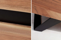 AMAZONAS Massives Highboard 140cm Akazie Metall Vitrine Baumkante