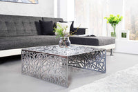 ABSTRACT Handgearbeiteter Couchtisch 60cm Alu silberfarbig im Gap Design