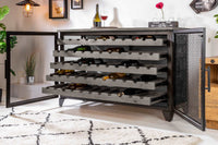 BODEGA Industrial Weinschrank 127cm recyceltes Pinienholz grau Weinregal für 55 Flaschen
