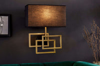 ATLANTIS Moderne Wandleuchte 44cm Stoffschirm schwarz Lampe