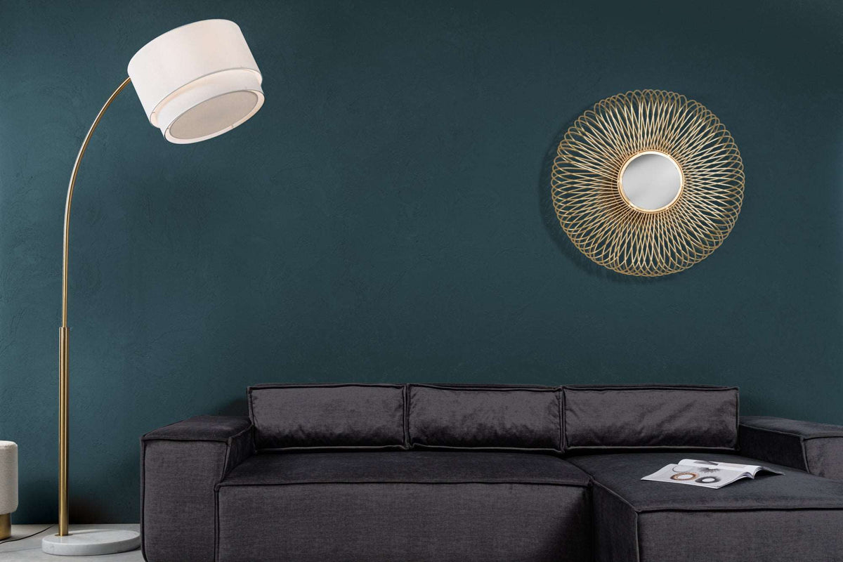 Ausziehbare Stehlampe LOUNGE DEAL 210cm Metall Marmor-Fuß Bogenleuchte