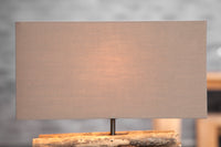 PERIFERE Handmade table lamp 40cm brown driftwood linen shade