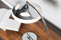 Moderne Tischlampe LUNA LOGO 45cm silber verchromt Tischleuchte