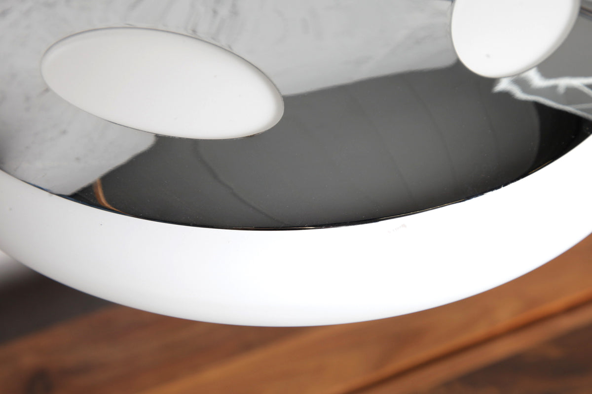 Moderne Tischlampe LUNA LOGO 45cm silber verchromt Tischleuchte