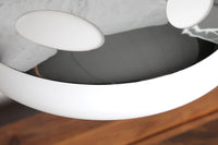 Moderne Tischlampe LUNA LOGO 45cm silber verchromt Tischleuchte