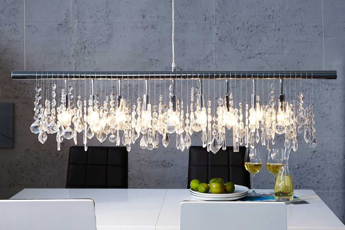 DIAMONDS XL Extravagante Hängelampe 120cm Kristall Lampe mit 9 Leuchten