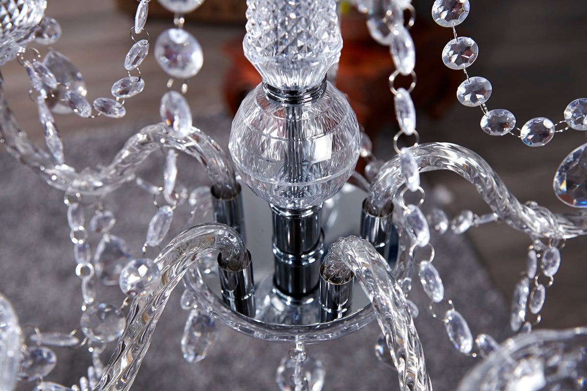 Eleganter Kronleuchter CRYSTAL 55cm klar Acryl 5-armig Lüster