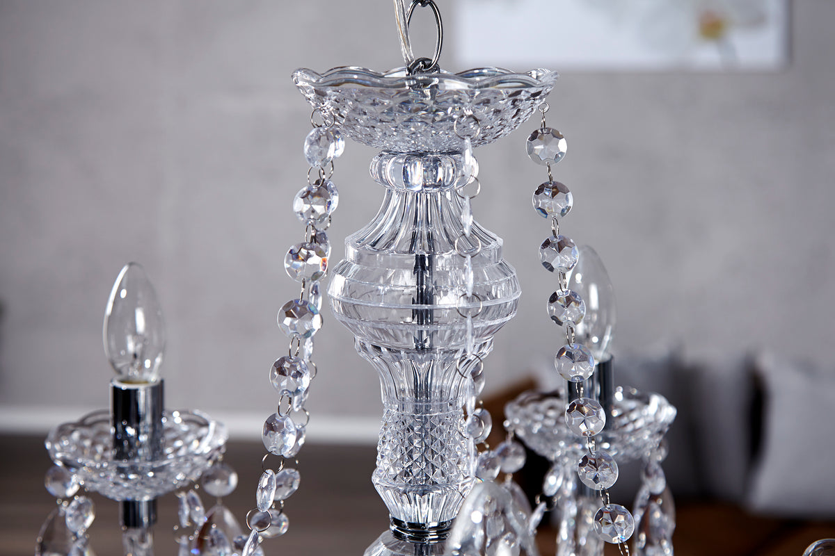 Eleganter Kronleuchter CRYSTAL 55cm klar Acryl 5-armig Lüster