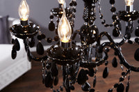 Eleganter Kronleuchter BLACK CRYSTAL 55cm schwarz Acryl 5-armig Lüster