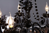 Eleganter Kronleuchter BLACK CRYSTAL 55cm schwarz Acryl 5-armig Lüster