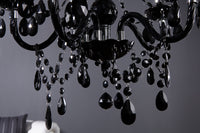 Eleganter Kronleuchter BLACK CRYSTAL 55cm schwarz Acryl 5-armig Lüster
