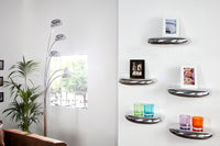 TEAR Modern design wall shelf 40cm silver aluminum