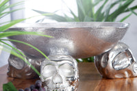 Design Deko-Schale SKULL 35cm silber Aluminium Totenkopf