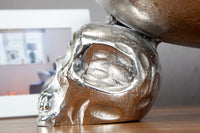Design Deko-Schale SKULL 35cm silber Aluminium Totenkopf