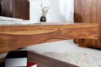 CUBUS Design Couchtisch 120cm natur Sheesham Massivholz Palisander stone finish mit Stauraum