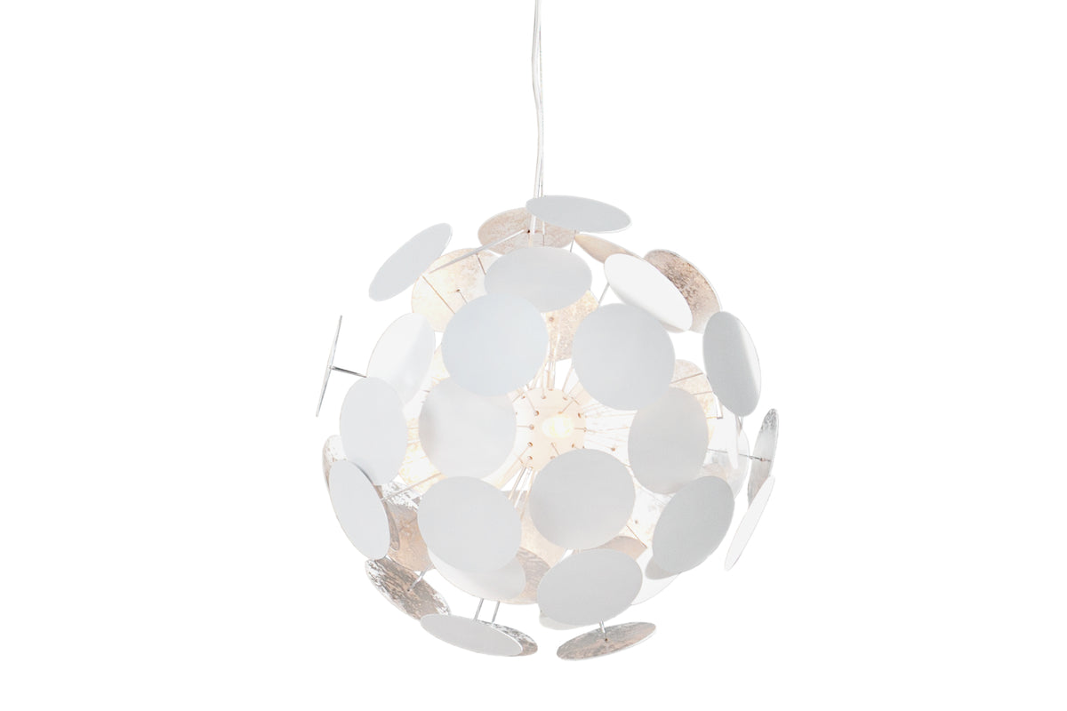 INFINITY HOME Moderne Design Hängeleuchte 70cm weiß silber Pendelleuchte
