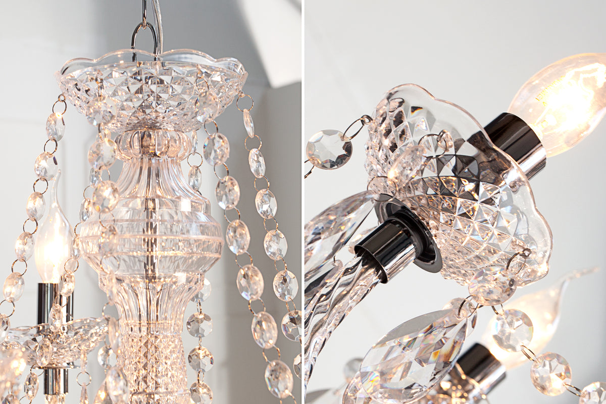 Eleganter Kronleuchter CRYSTAL 75cm klar Acryl 9-armig Lüster