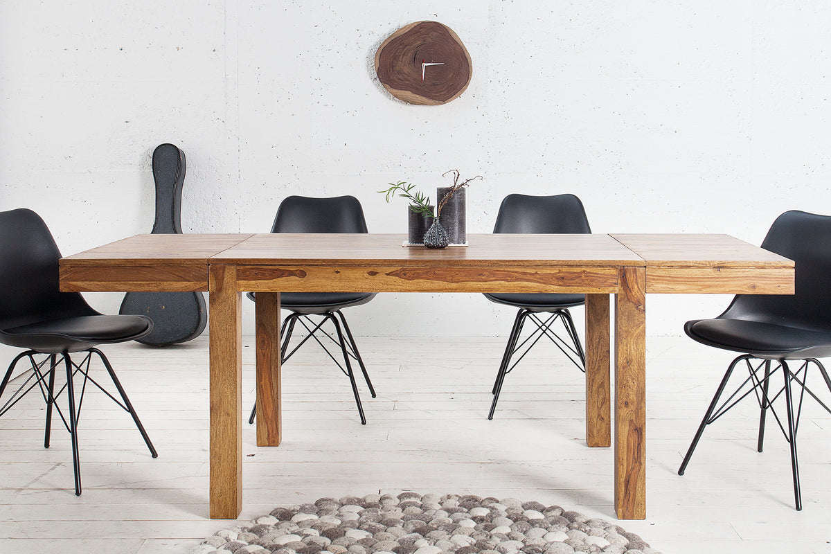 PURE solid wood dining table 120-200cm Sheesham with extension plates