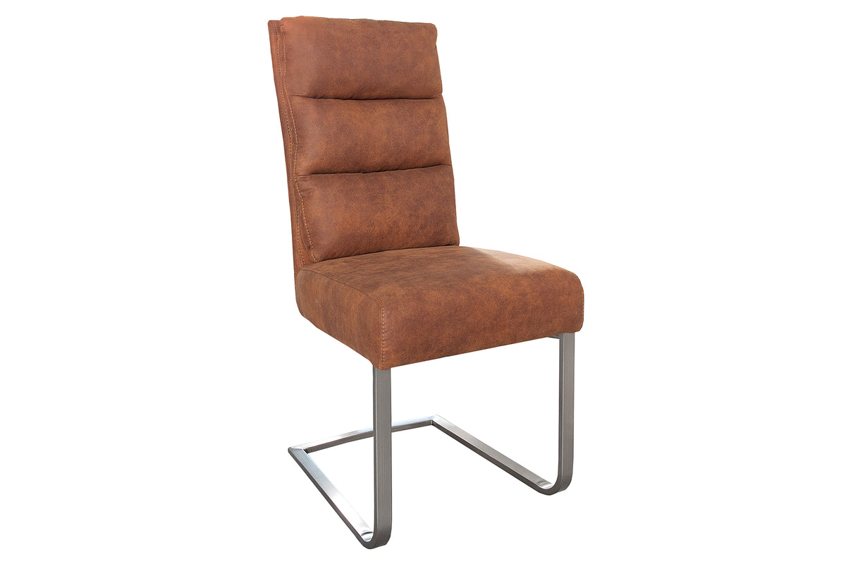 COMFORT Design Freischwinger Stuhl mit Edelstahl-Gestell