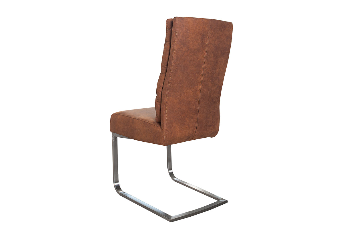 COMFORT Design Freischwinger Stuhl mit Edelstahl-Gestell