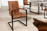 OXFORD design cantilever chair with armrest iron frame
