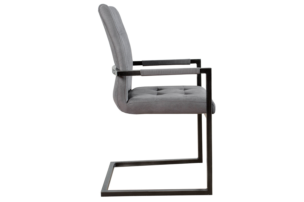 OXFORD design cantilever chair with armrest iron frame