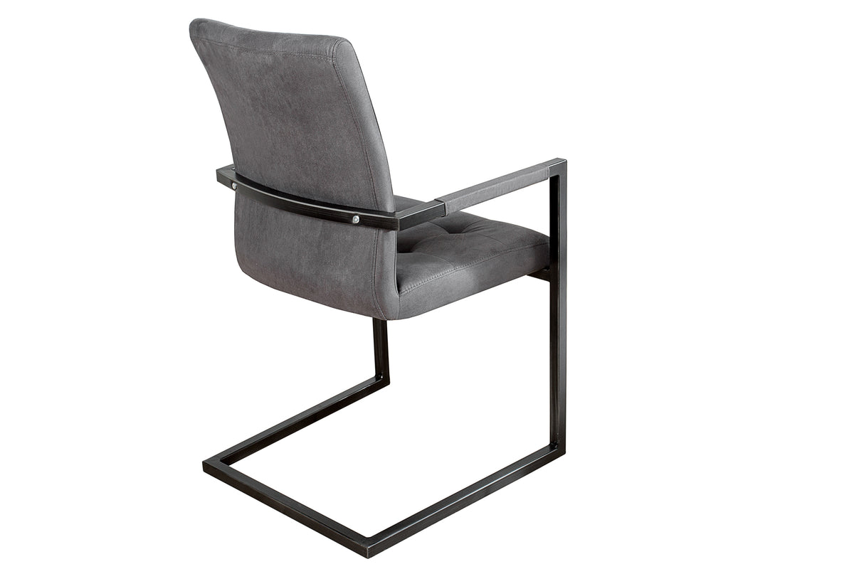 OXFORD design cantilever chair with armrest iron frame