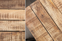 RAILWAY Massiver Design Couchtisch 110cm Mangoholz mit 4 Rädern