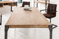 FACTORY Industrial Design Esstisch  160cm Akazie weiß gekälkt