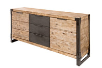FACTORY Massives Industrial Sideboard 180cm Akazie weiß gekälkt
