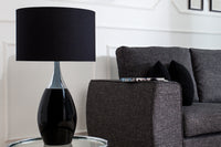 CARLA Moderne Tischlampe 60cm mit Leinenschirm