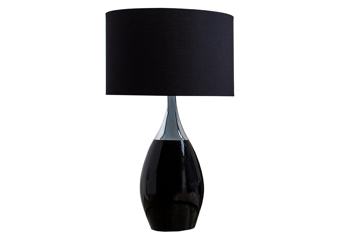 CARLA Moderne Tischlampe 60cm mit Leinenschirm