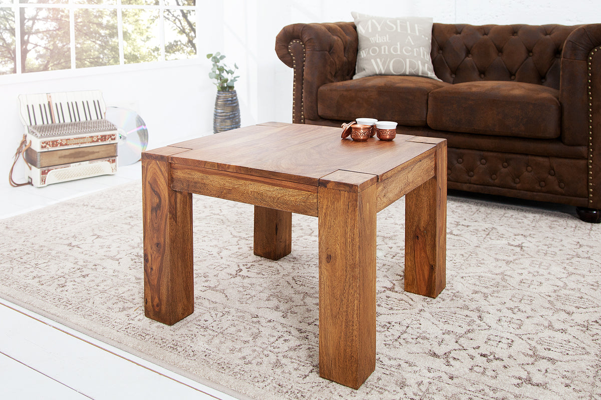 MAKASSAR Massivholz Couchtisch 60cm Sheesham einzigartige Maserung