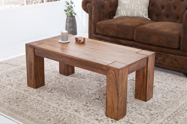 MAKASSAR Massivholz Couchtisch 100cm Sheesham einzigartige Maserung